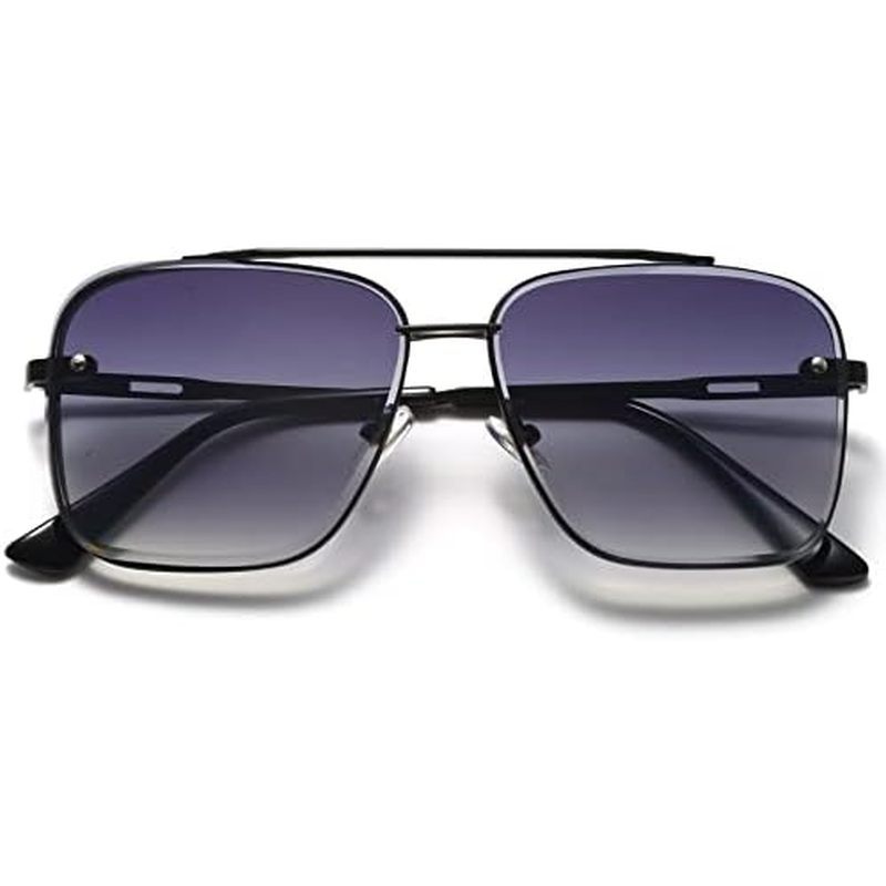 Square Aviator แว่นกันแดด Tinted เลนส์ Breaksun กรอบโลหะขนาดใหญ่สําหรับผู้ชายผู้หญิงแฟชั่น