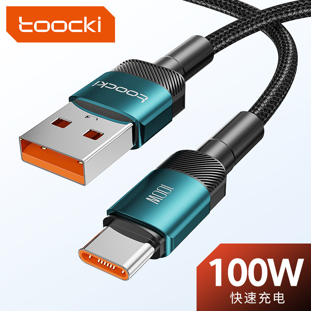 Toocki Toocki 100W สายเคเบิลข้อมูลโทรศัพท์มือถือ USBTYPE-C สายชาร์จเร็วเหมาะสําหรับสายชาร์จ Samsung
