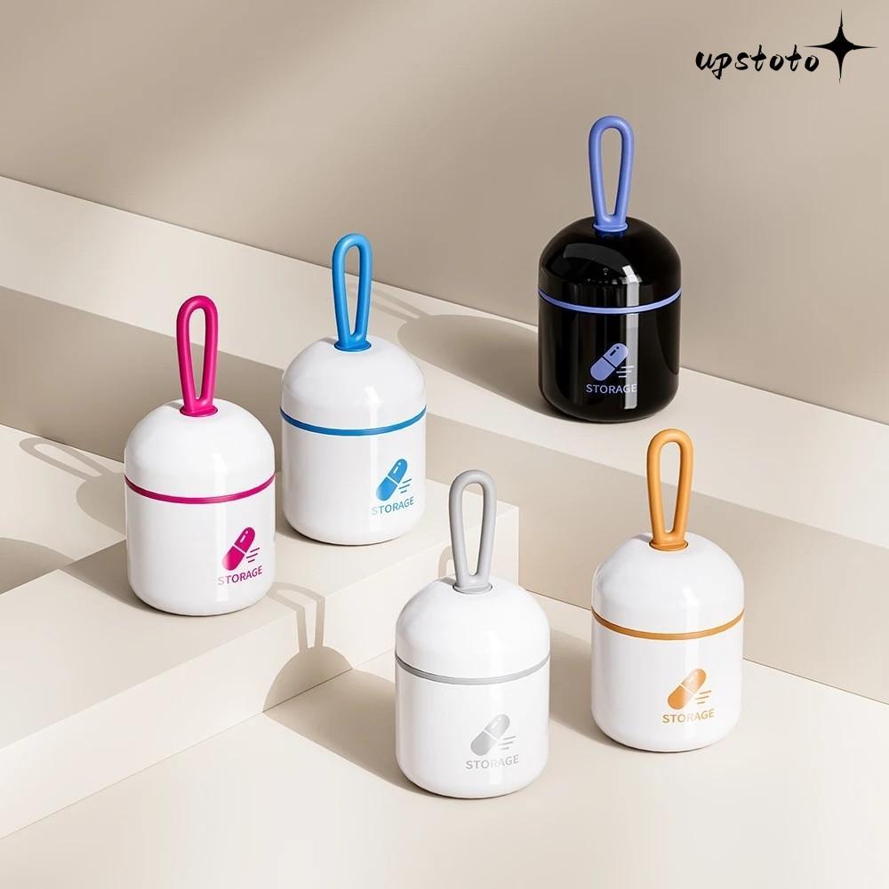 กล่องเก็บยา UPSTOTO พกพา ป้องกันความชื้น 2 ช่อง พลาสติกทนทาน ดีไซน์หูจับเล็ก