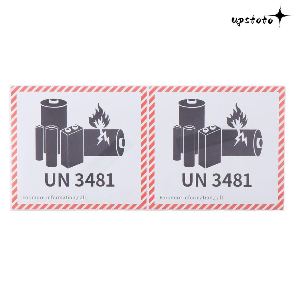 ฉลากไฟแบตเตอรี่ UPSTOTO, ฉลากแบตเตอรี่ลิเธียมขนส่งแผ่นทองแดง 4.7 "x 4.3", UN3481 สํานักงานฉลากเตือนล