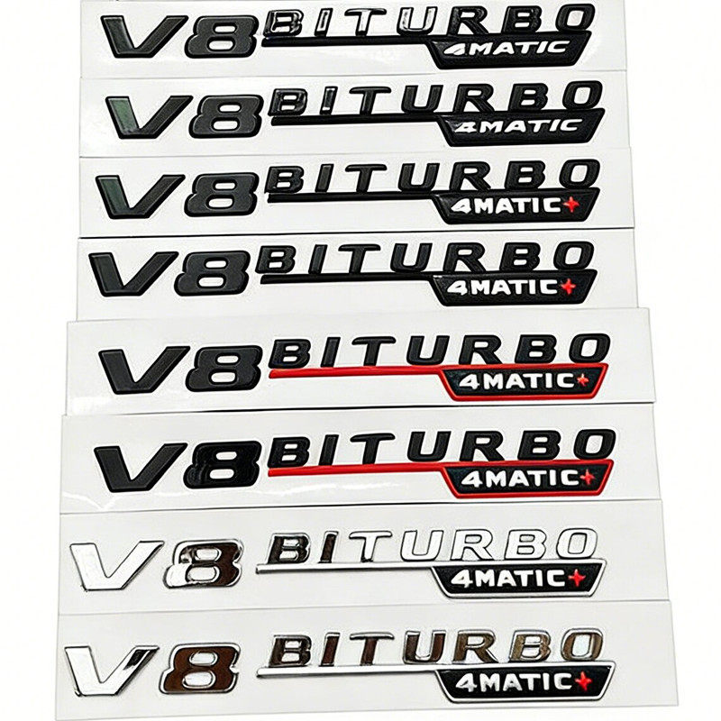 เหมาะสําหรับ Benz AMG ป้ายด้านข้าง V8 V12 BITURBO4MATIC ป้ายรถ Fender สติกเกอร์ดัดแปลง Word Label
