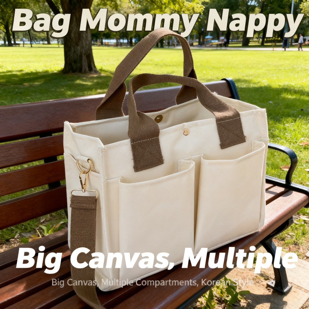 Mommy Bag Nappy Korean Mommy Big Compartment Canvas