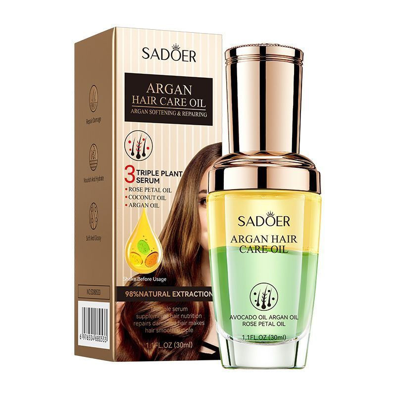 [ขายดี] SADOER Moroccan Three-in-One Hair Care Essential Oil Repair ปรับปรุง Frizz Anti-Hair Loss บํ