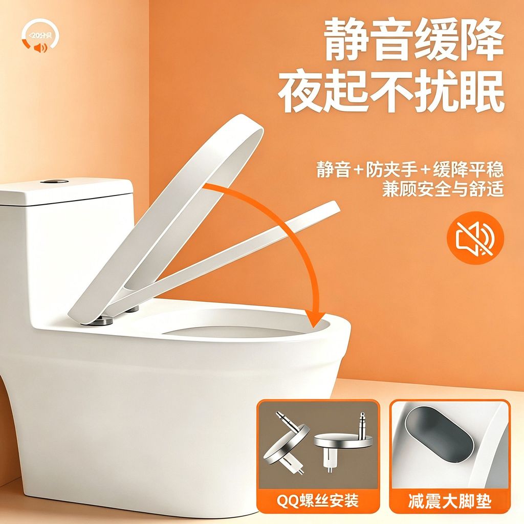 Xiaojingxi Universal Thick Odor-Proof Toilet Seat PP U V O Shape Bidet Cover