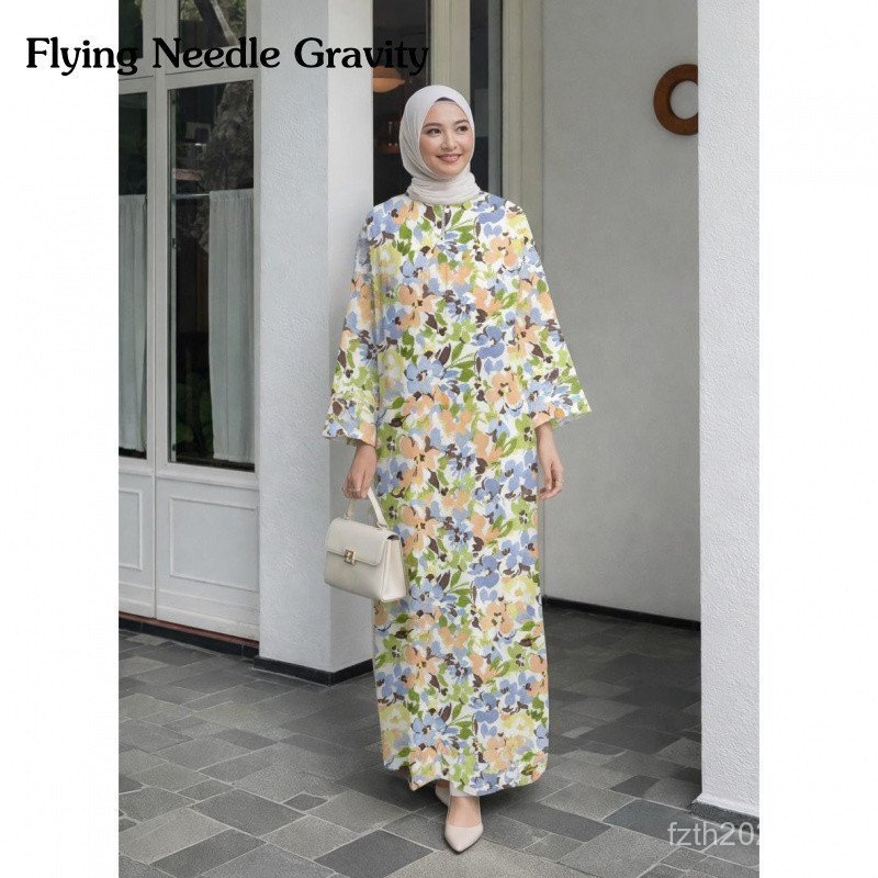 Kaftan Nursing Kaftan เสื้อผ้าลายดอกไม้มีสไตล์และทรงหลวม หรูหรา เรียบง่าย และสดชื่นด้วยซิปซ่อนด้านหน้า เหมาะสําหรับการใช้งานในชีวิตประจําวัน ไซส์-5XL