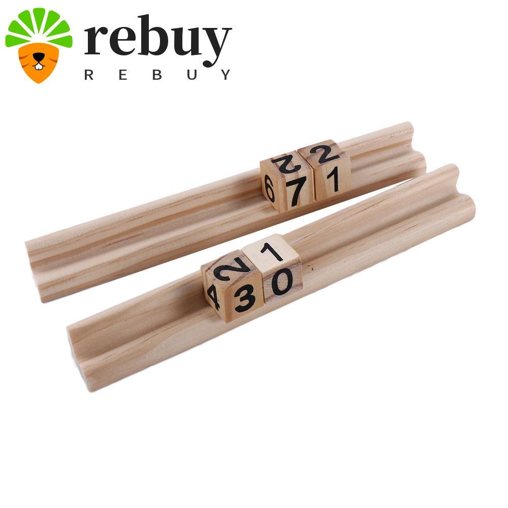 REBUY ไม้ Domino Racks ผู้ใหญ่ Domino เกมไม้ไพ่นกกระจอก Chickenfoot Domino ถาดผู้ถือ