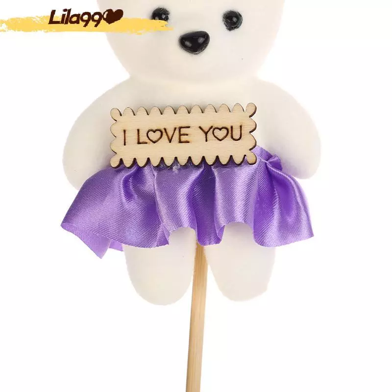 10ชิ้นตุ๊กตาหมีขนาดเล็กช่อดอกไม้ตกแต่งตุ๊กตาสัตว์ของขวัญวันเกิด