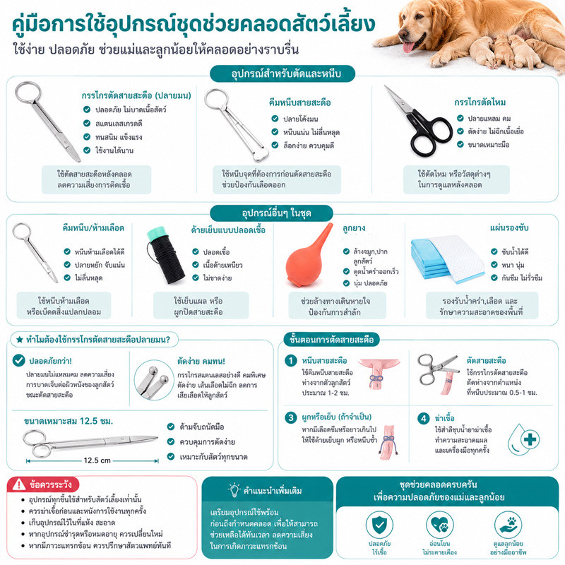 ผลิตภัณฑ์สําหรับสัตว์เลี้ยง อุปกรณ์ทำคลอดหมา ทำคลอดแมว รูปที่ 6