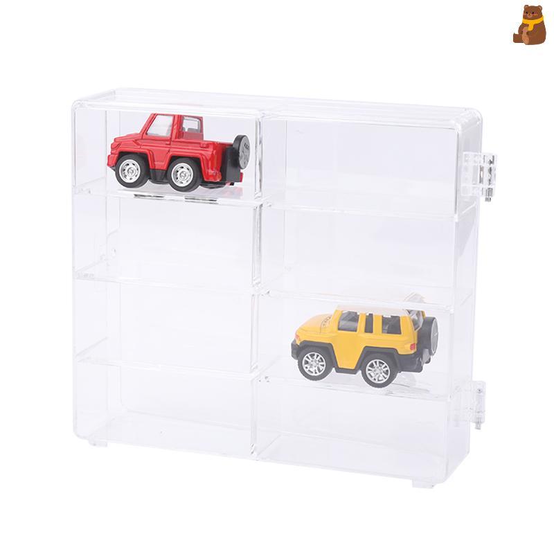 [เผชิญ] 1:64 Scale Car Model Storage Box 8 Slot Clear Display Shelf Toy Car Dust Storage Container F