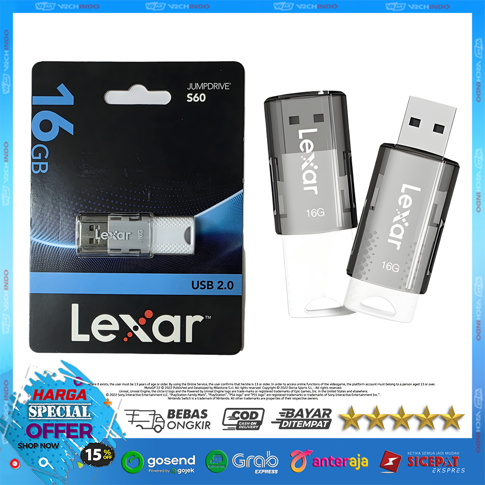 Lexar Flash Drive /FD / Flashdisk / Flash Disk / Flash Drive S60 USB 2.0 JumpDrive - 16GB รับประกัน 