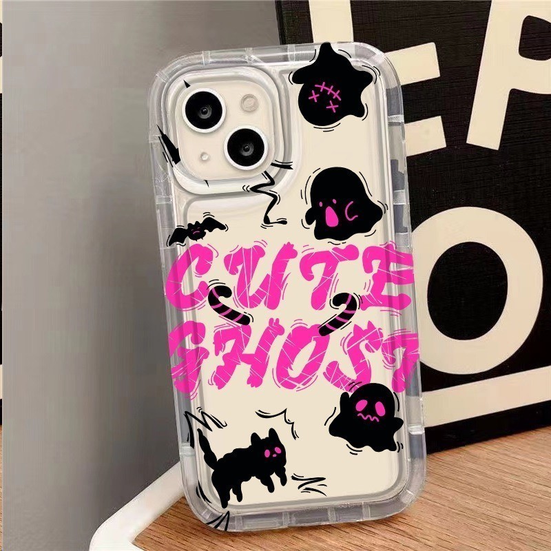 น่ารัก Ghost ถุงลมนิรภัยกันกระแทกกรณี oppo realme 7 a78 a58 a9 a5 2020 a15 f9 a7 a5s 9i a17 a17k a16