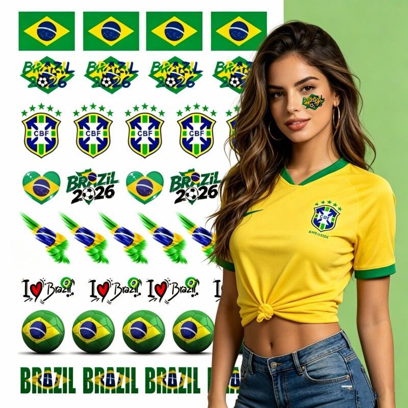 Tattoo 2026 World Cup Flag Stickers USA Canada Football Atmosphere Face Stickers-1t07