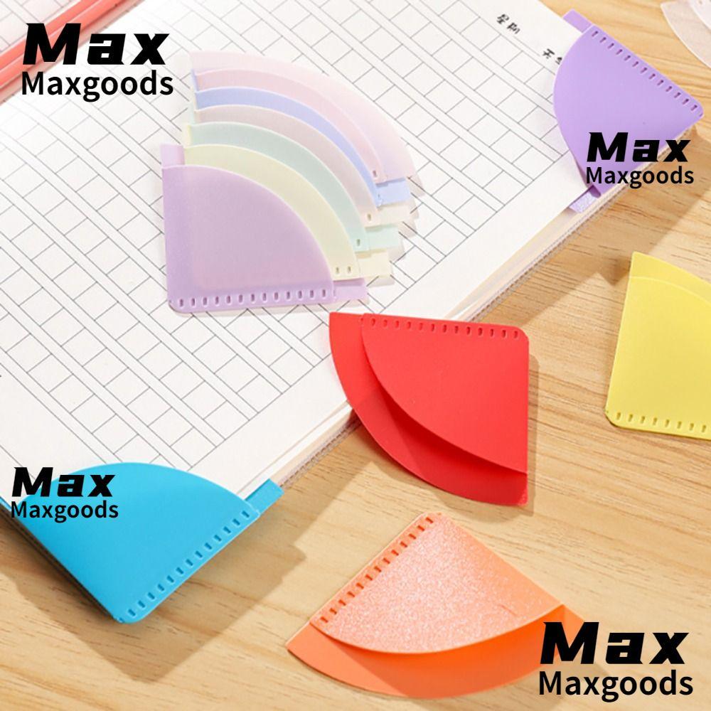 ที่คั่นหนังสือ MAXG 6 ชิ้น, PP Anti-Curl Page Corner Protector, Fan-Shaped Multi-Function Book Page 