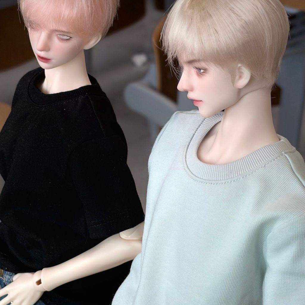 ตุ๊กตา บีเจดี เสื้อยืดสีทึบ 1/4, 70 ซม., 73 ซม., 75 ซม. สําหรับตุ๊กตาผู้ใหญ่, แขนสั้นผ้าฝ้ายแท้อเนกประสงค์ [ไม่รวมตุ๊กตา]