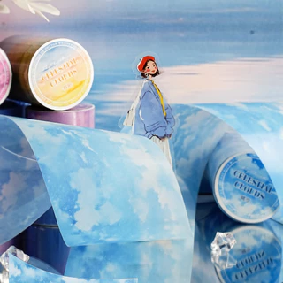 P PET Tape Sky Cloudland Series 6 Sky Theme คู่มือตกแต่งวัสดุรอบสติกเกอร์ 6 ทางเลือก