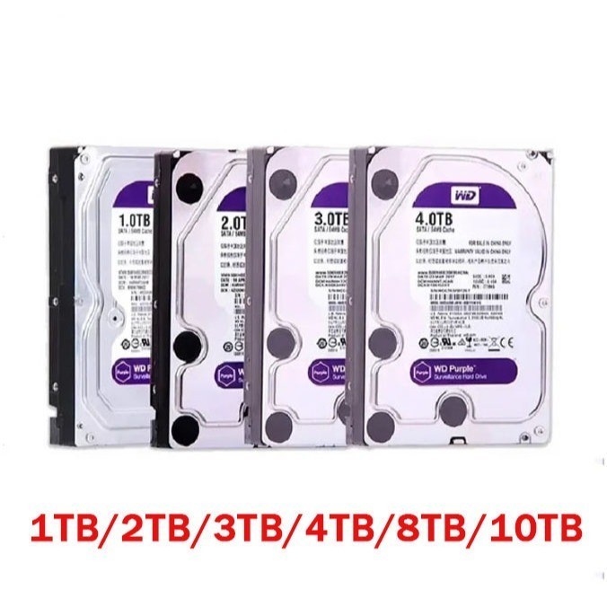 ฮาร์ดดิสก์ภายใน 1-10TB VV D สีม่วง 3.5 "64M แคช SATA III 6 Gb/s 1TB 2TB 3TB 4TB 8TB 10TB HDD HD Harddisk กล้องวงจรปิด DVR NVR