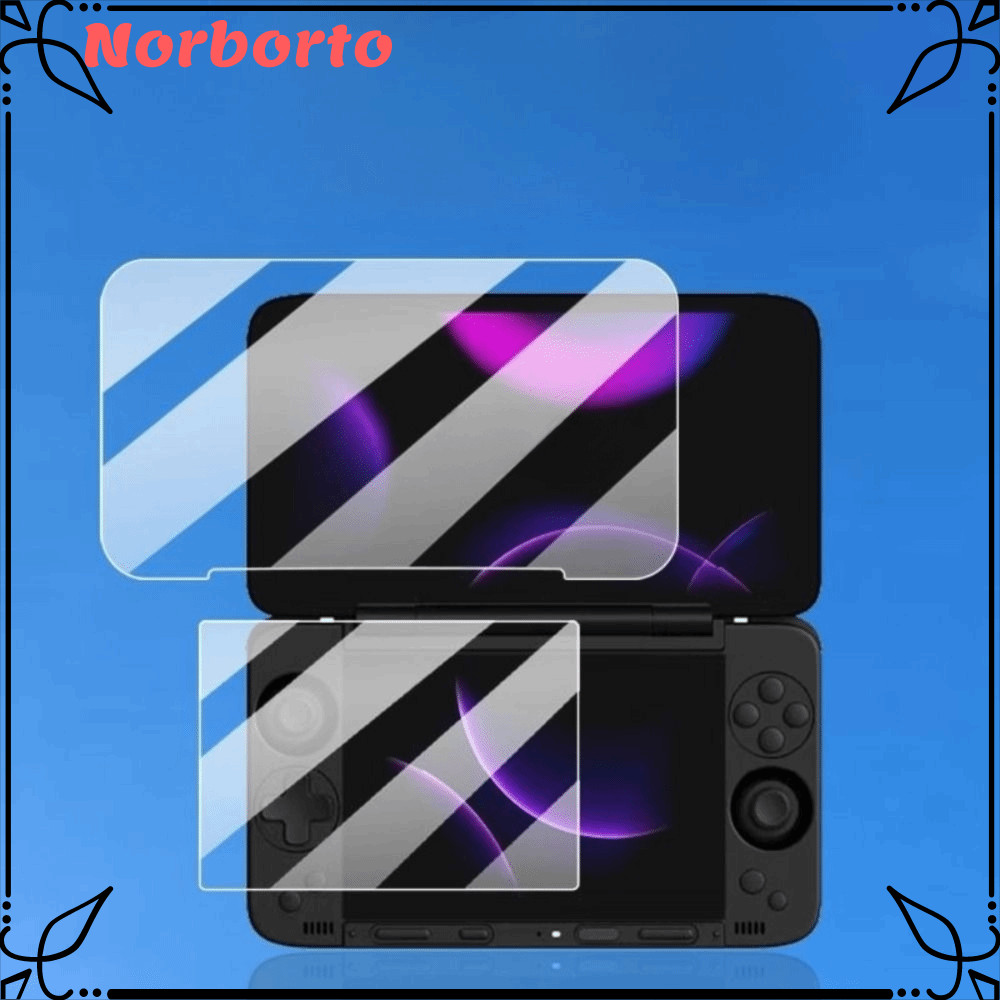 NORBORTO กระจกนิรภัย, HD แบบเต็มหน้าจอปกป้องหน้าจอ,ป้องกันรอยขีดข่วน 9H Flip Dual Screen ฟิล์มป้องกั