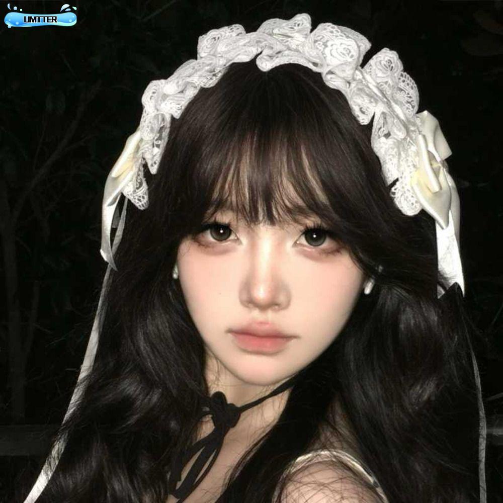 ที่คาดผมหูแมวลอยลิต้าสำหรับคอสเพลย์ เสริมความน่ารักด้วยโบว์ลูกไม้