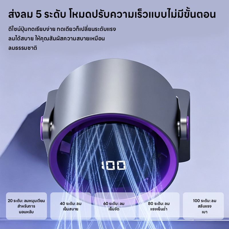 2in1 พัดลมตั้งโต๊ะ พัดลม USB พัดลมหมุนเวียน ทํางานเงียบ รูปที่ 5