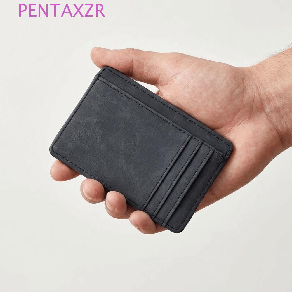 เพนทา็กซ์ซอาร์ ผู้ถือบัตรขนาดเล็ก,ผู้ถือบัตรเครดิตหนัง ปู่ สีทึบ,ที่เรียบง่ายอเนกประสงค์บางเฉียบขนาดเล็กธนาคารบัตรกรณีผู้ชาย/ผู