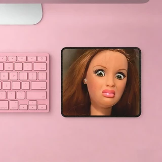 FUN ตุ๊กตา Face Themed แผ่นรองเม้าส์ยาง AntiSlip ด้านล่างแผ่นรองโต๊ะสําหรับการควบคุม Cursors เรียบ