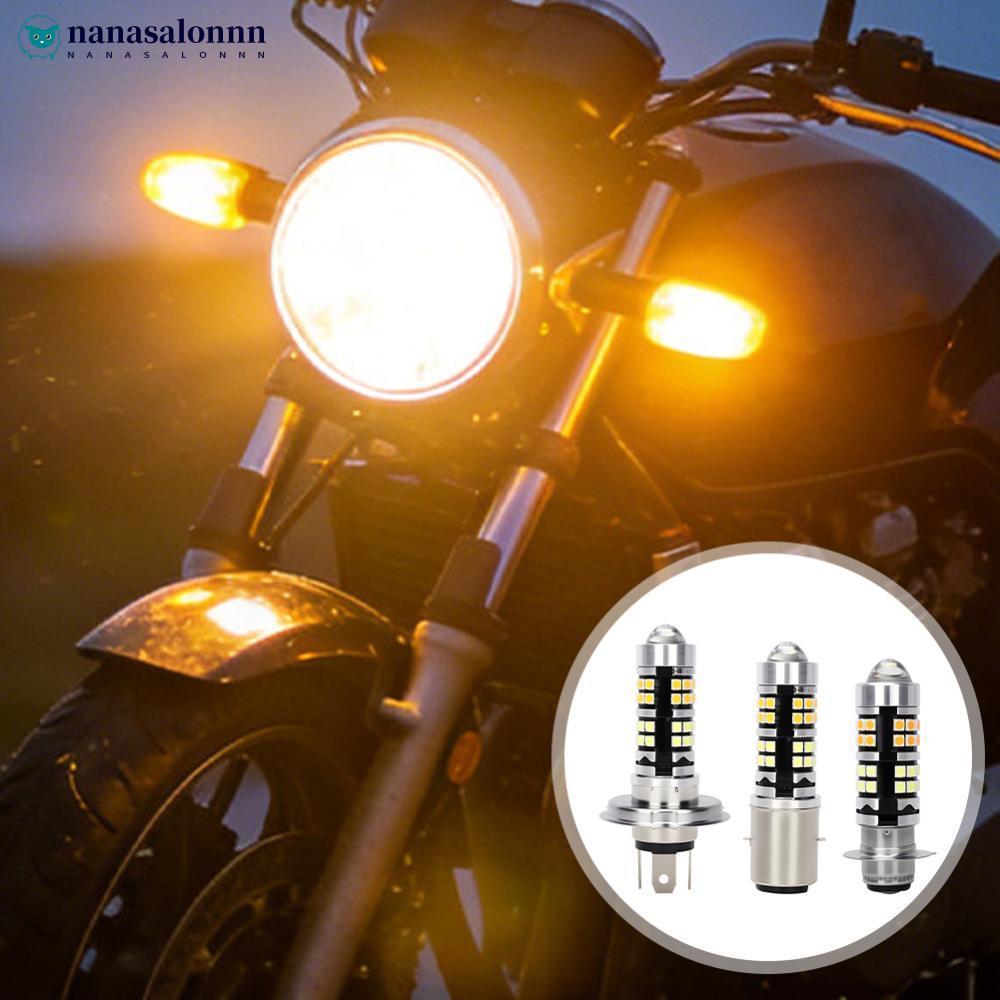 NANASALONNN H4 BA20D P15D ไฟหน้ารถจักรยานยนต์ LED Spot Light ไฟหน้าโปรเจคเตอร์เลนส์หลอดไฟมอเตอร์ไซด์