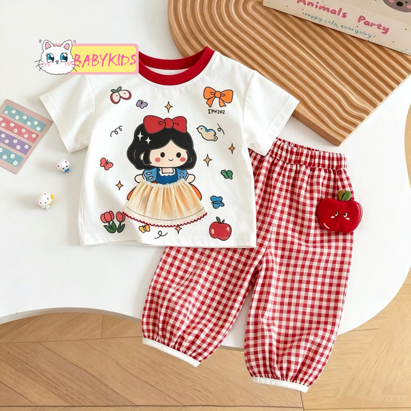 ชุดสูทสตรี Snow White ลายแอปเปิ้ล สไตล์หวาน แขนยาว สีแดง เหมาะสำหรับฤดูร้อน