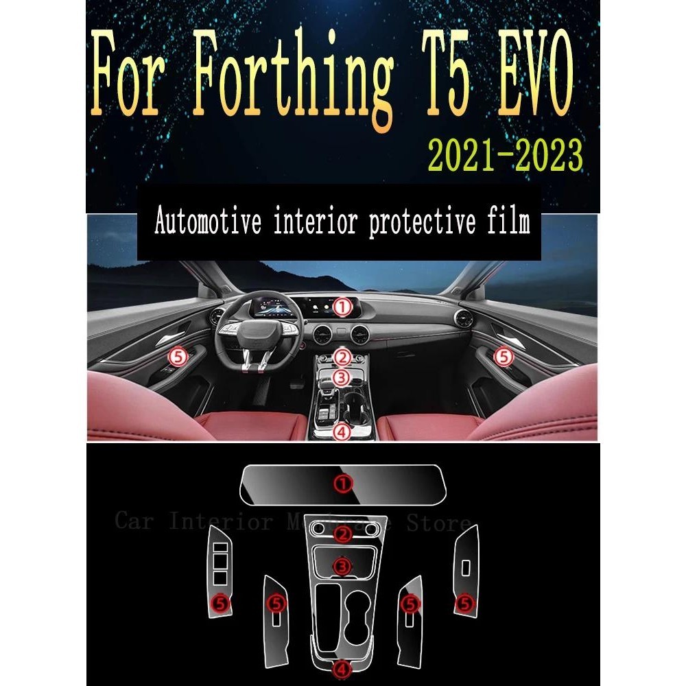 สําหรับ Forthing T5 EVO 2021-2023 แผงเกียร์นําทางรถยนต์ภายในหน้าจอป้องกันฟิล์ม TPU Anti-Scratch