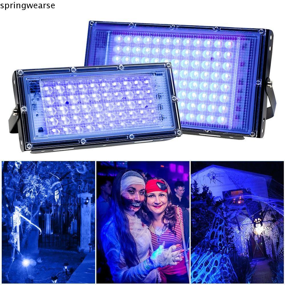 SPRINGWEAR UV Floodlight, 395nm 120 Glow UV Lamp, แบบพกพา 50W/100W UV Stage Lamp Home