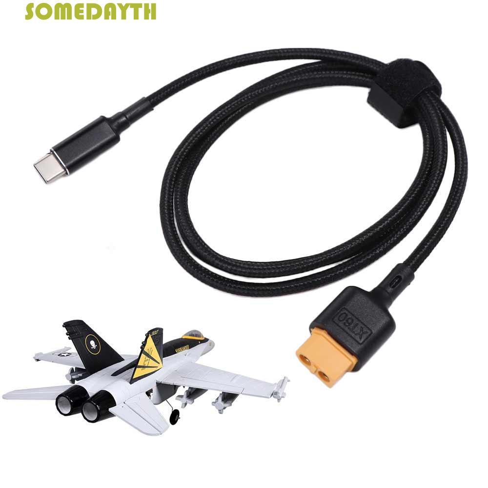 SOMEDAY XT60 ถึง Type-C อะแดปเตอร์สายไฟ 20V 5A XT60 ถึง Type-C Fast สายชาร์จ, 100W PD2.0/QC2.0 50 ซม