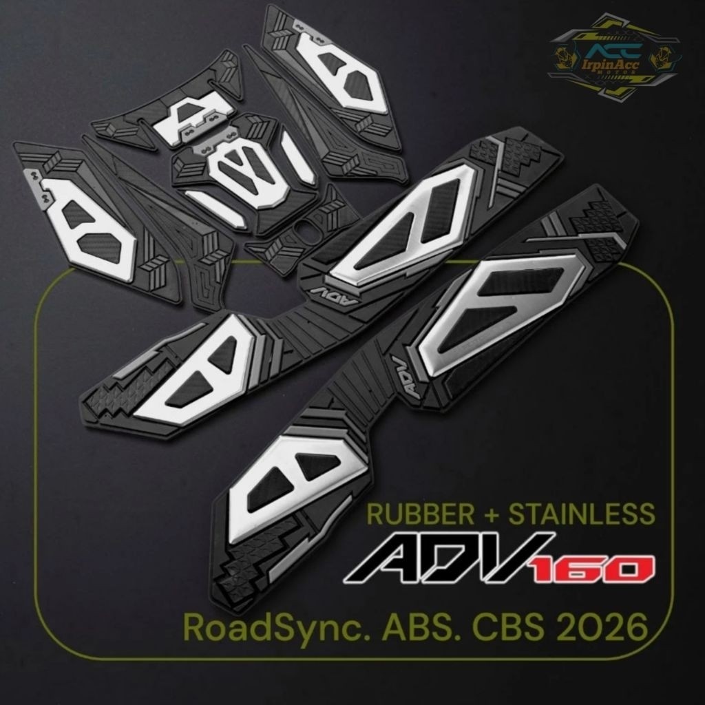 Motopad27 ฟิล์มกันรอยพรีเมี่ยม ADV160 ฝาถัง + พรมยางสแตนเลส ADV160 รุ่นใหม่