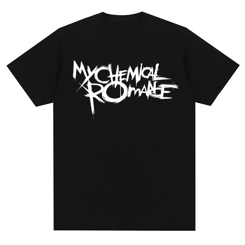 เสื้อยืดคอตตอนพิมพ์ลายวงดนตรี My Chemical Romance (MCR) สำหรับผู้ชายและผู้หญิง เสื้อยืดแขนสั้นลำลอง 
