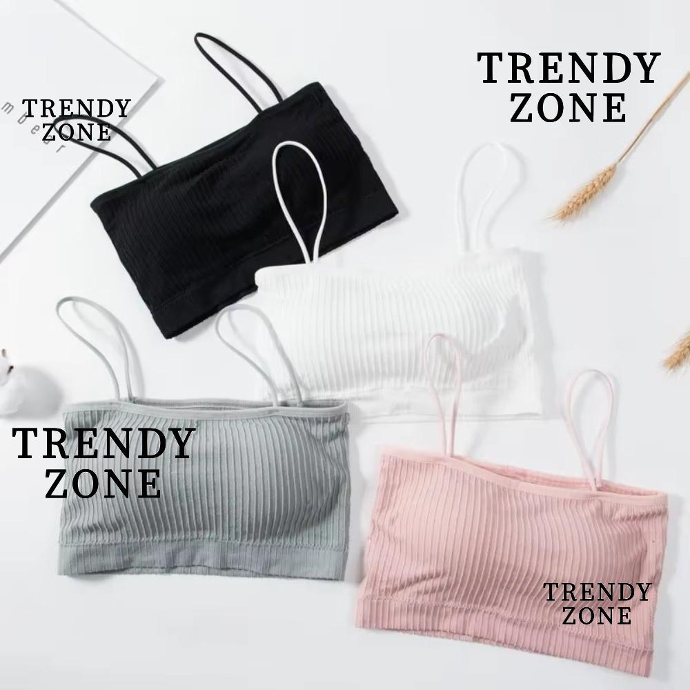 TRENDYZONE สปอร์ตบรา ผ้าฝ้ายสำหรับผู้หญิง แผ่นถอดได้ ออกแบบให้สวมใส่สบายและระบายอากาศดี