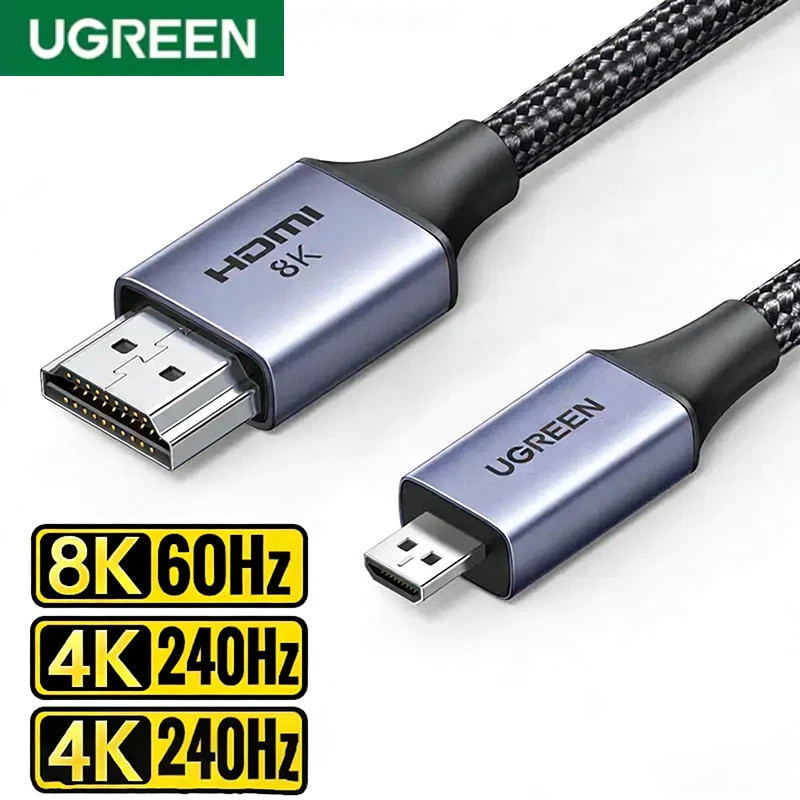 UGREEN Mini-HDMI to HDMI Certified Cable HDMI2.1 8K60Hz 4K240Hz High-Definition Cable สําหรับแล็ปท็อ