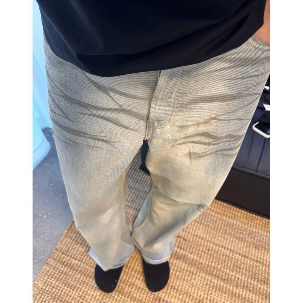Acne Studio 1981M ยีนส์สีน้ำเงินสว่าง ลายกราฟฟิตี้ สำหรับทั้งชายและหญิง