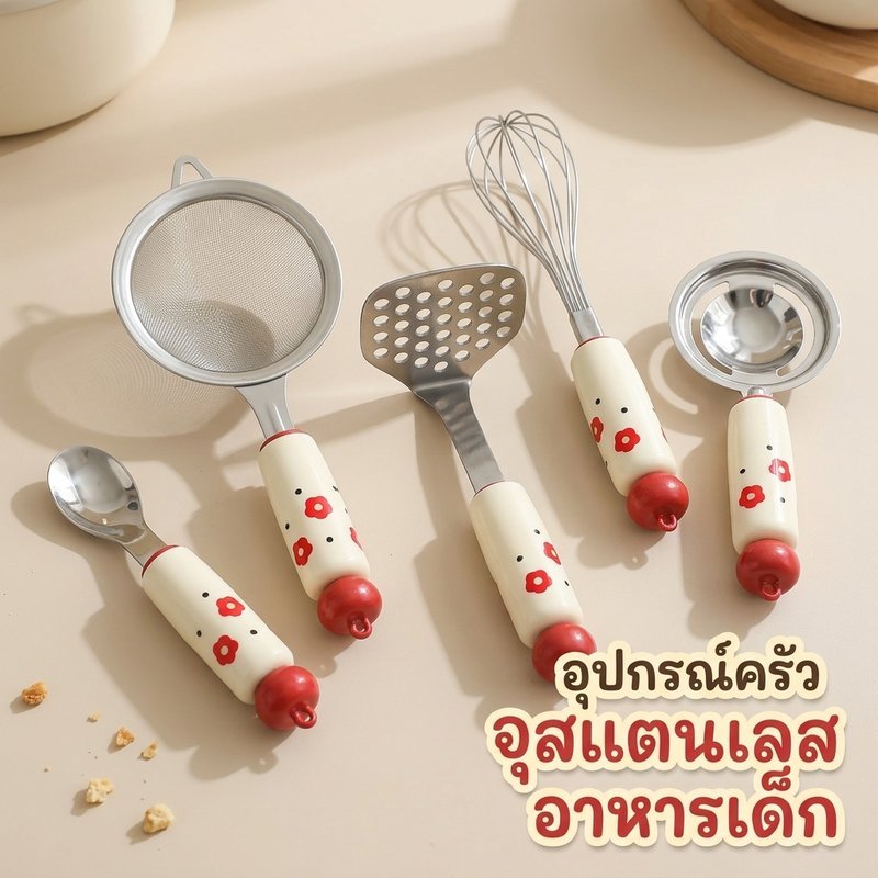 ชุดเครื่องมือครัวสแตนเลสมันฝรั่งเจ้าชู้แยกไข่ปัดกรองช้อนทําอาหารที่บ้าน