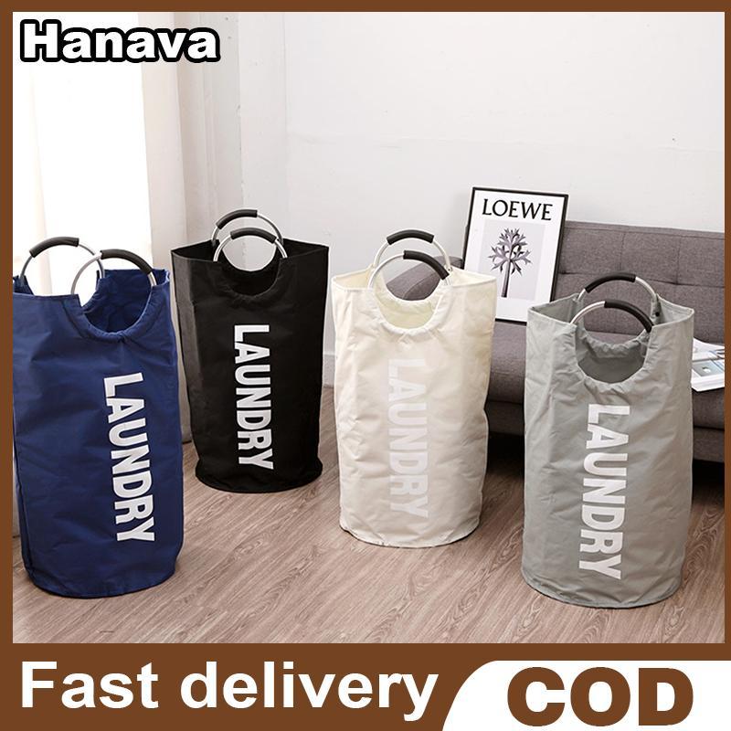 (Hanaya) 90L Super Laundry Basket Oxford Fabric Waterproof Laundry Bag With Handle Basket