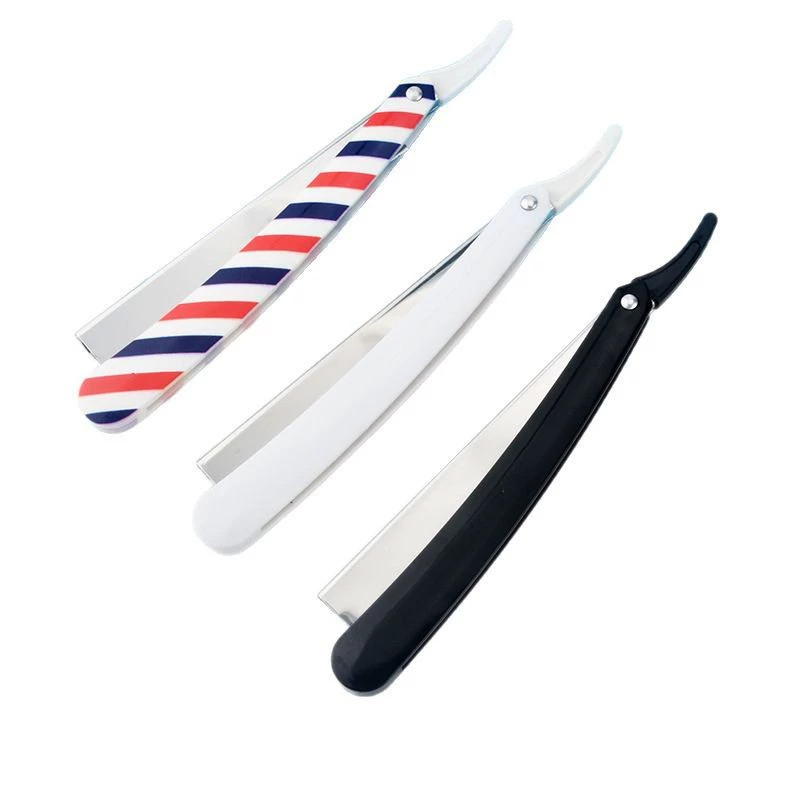 เย็น Professional Barber Straight Edge Razor 10 Blades Mens Manual Shaver Salon Quality Razor