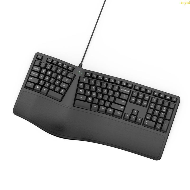 (ส่วนลดสูง)oyalking.th Cord USB Compact Ergonomic Keyboard Split Keyboard with Cushioned Wrist and P