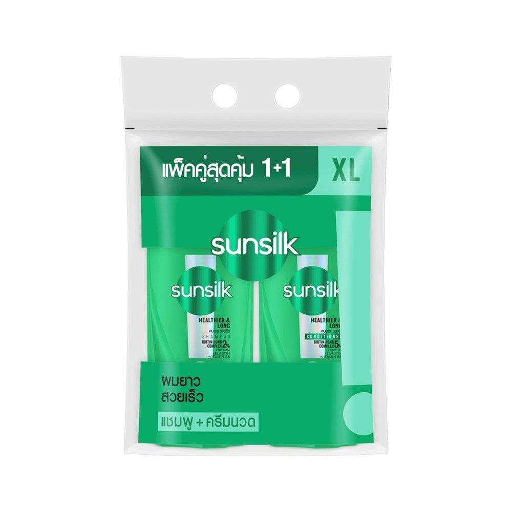 [สินค้าส่งด่วน] ซันซิล แชมพู425มล.+ครีมนวด สีเขียว400มล. SUNSILK SHAMPOO 425ML.+CONDI LONG 400ML. – โปรปัง
