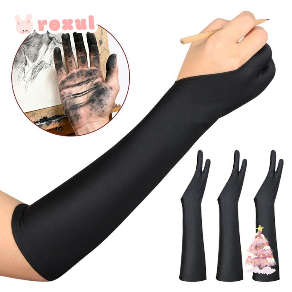ROXUL ถุงมือวาดสองนิ้วกันเหงื่อ 1 ชิ้น คุณภาพสูง ป้องกันการเปรอะเปื้อน สําหรับวาดภาพมือ