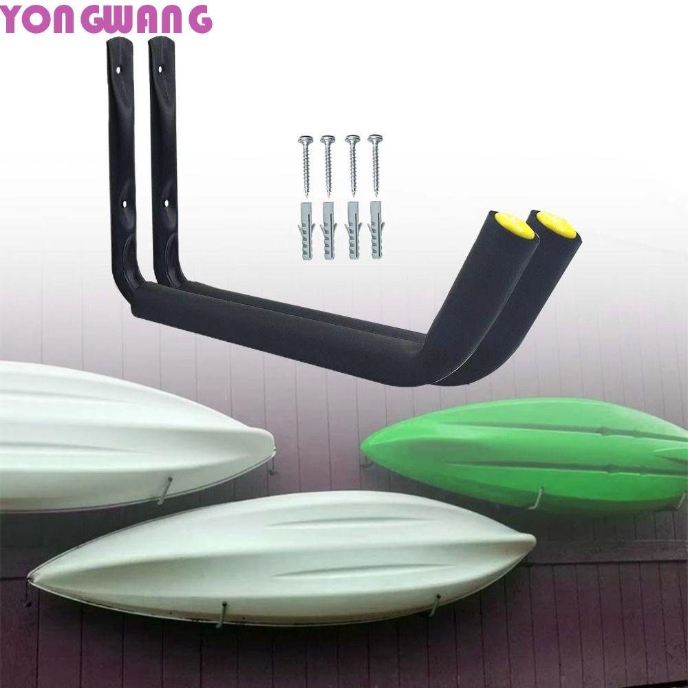 YONGWANG66HR Kayak Rack, Heavy Duty อเนกประสงค์ Kayak แขวน, Surfboard Holder Bracket สีดําติดผนังโรง