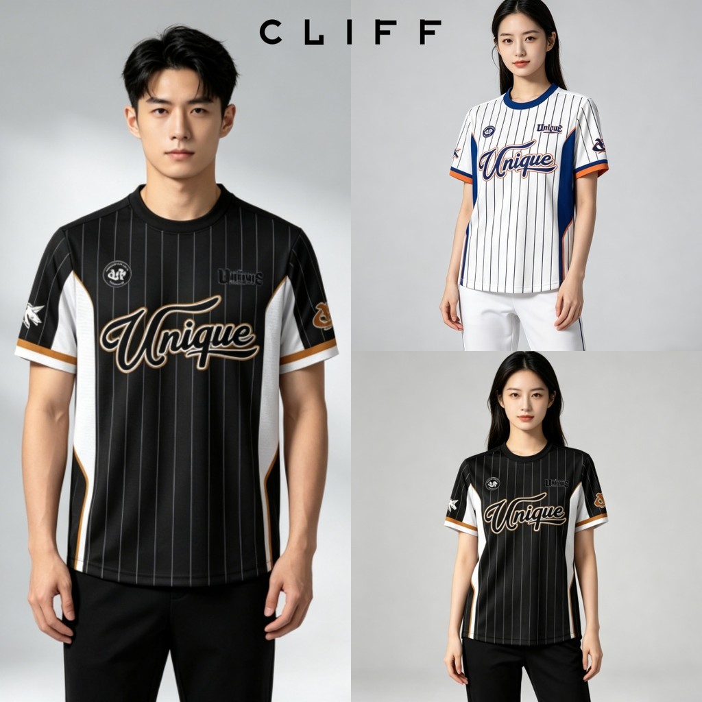 CLIFF เสื้อเจอร์ซีย์เบสบอลลายทาง หมายเลข 25 สไตล์สตรีท ระบายอากาศดี ใส่ได้ทั้งชายและหญิง เข้าได้ทุกลุค