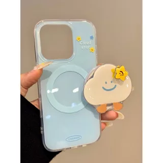 Star Smiley Cloud Magnetic Bracket Samsung S26 S22 S23 S24 S25 FE Ultra A57 A36 A56 A55 เคสโทรศัพท์ป้องกันกรณี