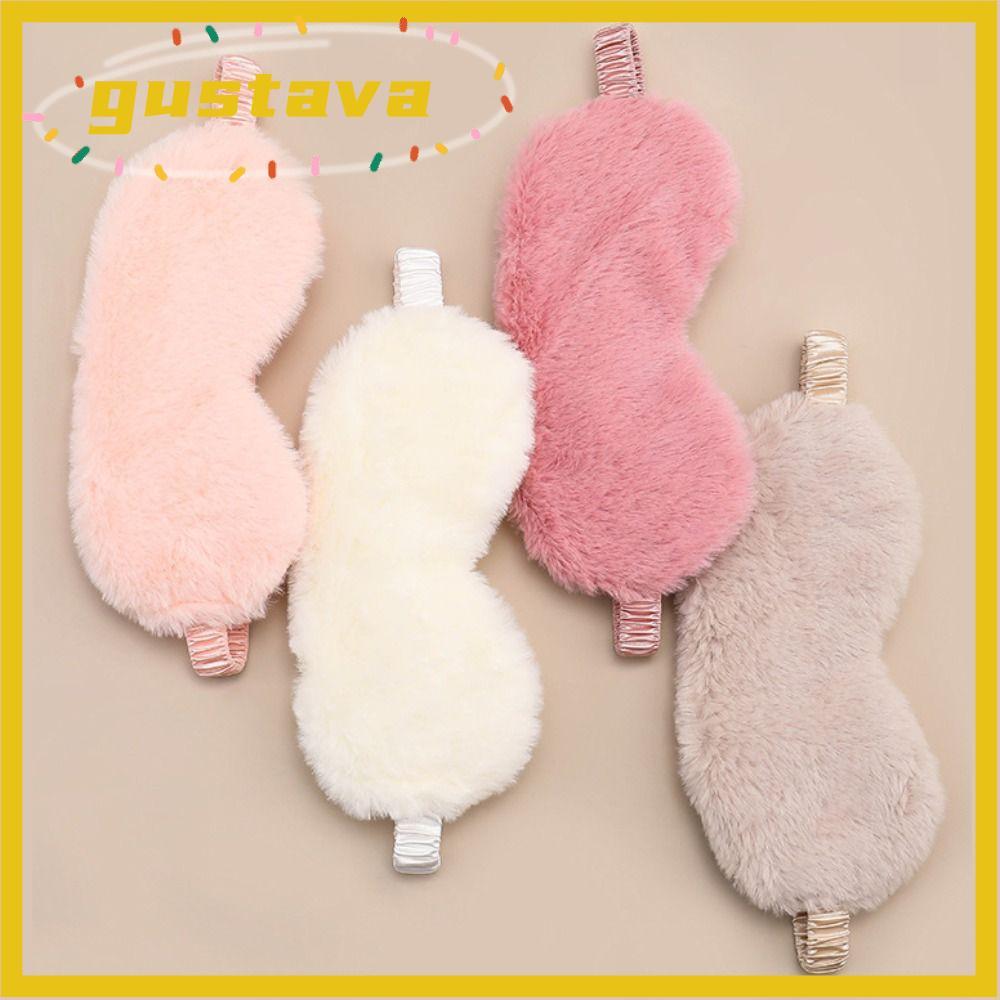 GUSTAVA Sleeping , Faux Rabbit Fur Cute Cloud Eye Cover, Plush Soft Silk Eye