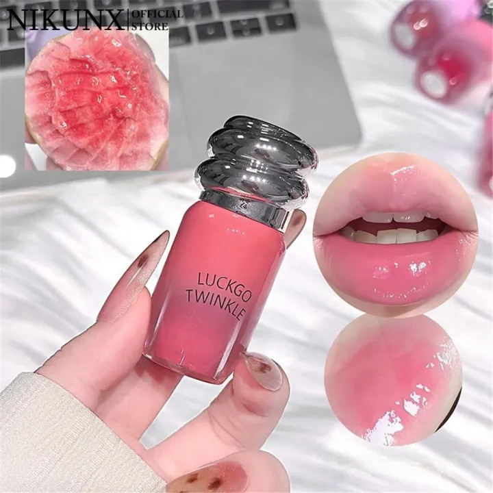 LUCKGO น้ำผึ้งกระจกลิปกลาสเป็นคุณสมบัติที่สามารถพบได้, สีสูง อวบอิ่ม, และลิปกลอสลิปสติกลอสลิปสติกลอส...