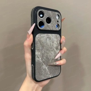 Matte Retro Denim ผ้าคาวบอยสไตล์สําหรับ IPhone 17 16 15 14 13 Pro Max Plus พร้อมป้องกันกล้องกันกระแทกฝาหลังและ Hard Finish