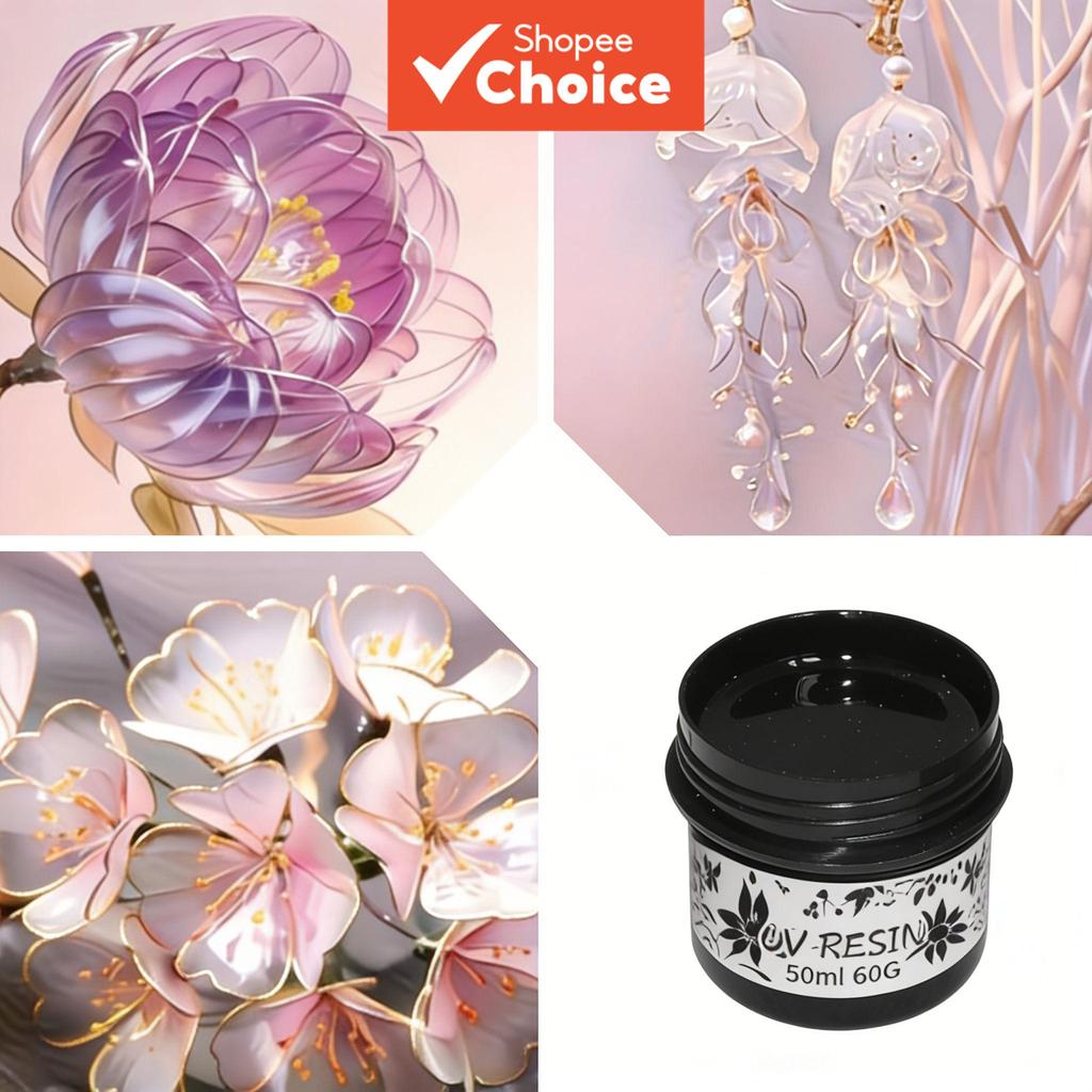 UV Craft เรซิ่นความแข็งแรงสูงต่ํากลิ่นคริสตัลใส Fast Cure DIY เครื่องประดับดอกไม้ทํากาวร้อน