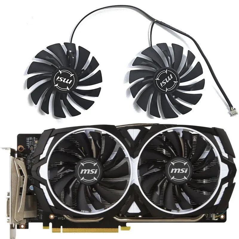 สําหรับ MSI Radeon R9 380 เกราะ 2X GTX 1060/107/1080 TI RX 470/570 RX580 การ์ดเกม 95 มม.PLD10010S12H