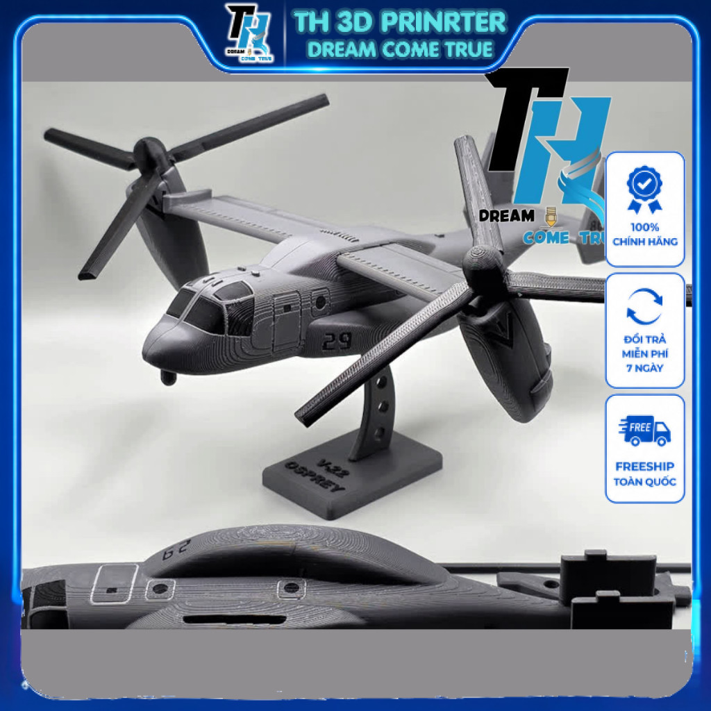 🦅 V22 Osprey Model – 3D Print Sea Eagle - Plane Kit Card พิมพ์ 3D